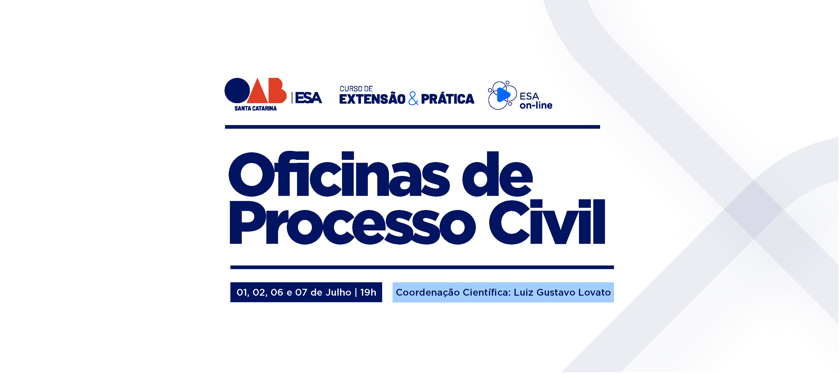 ESA/SC promove "Oficinas de Processo Civil" em julho com foco na prática jurídica e recursos nos tribunais